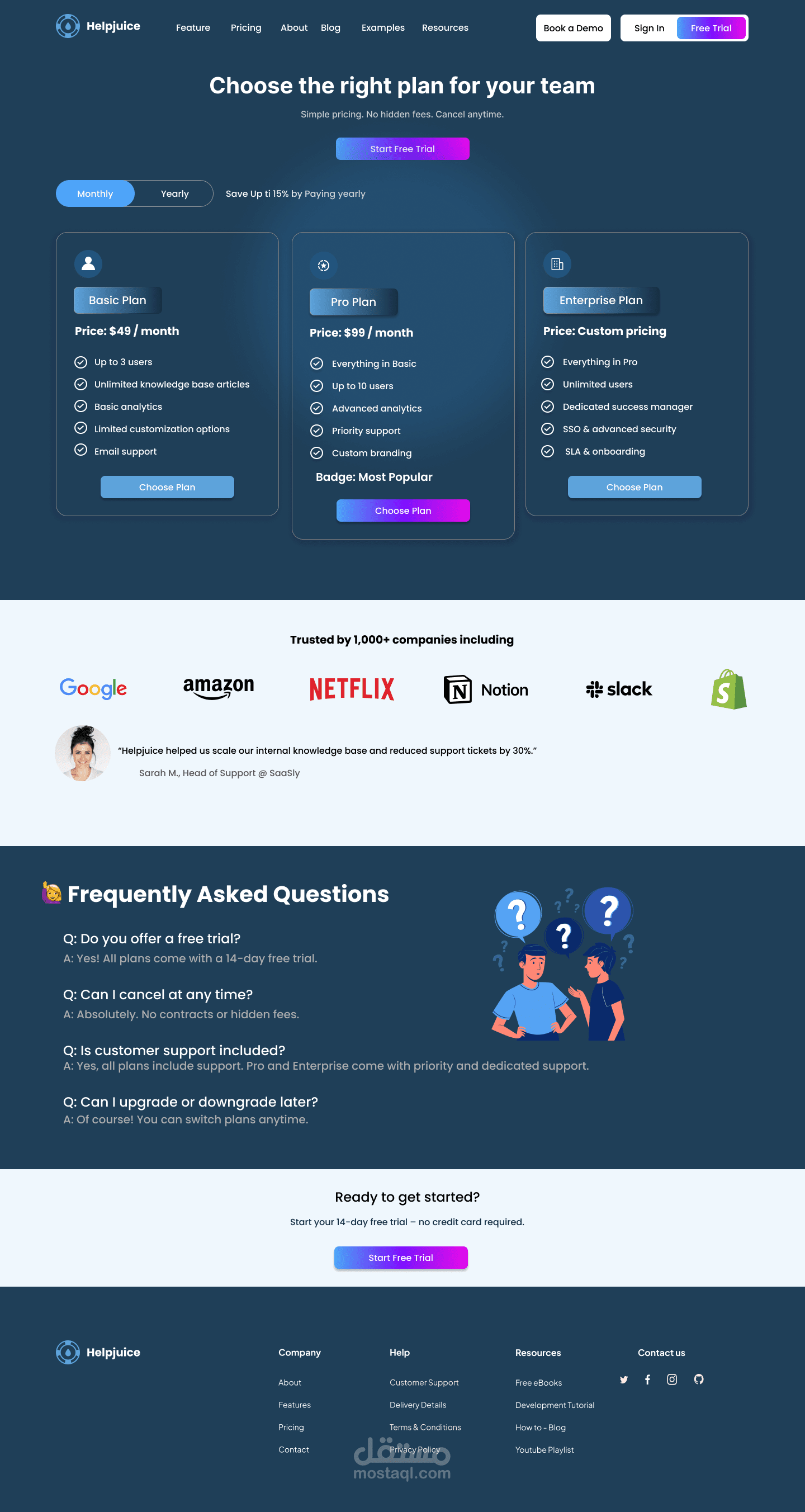 Pricing Page