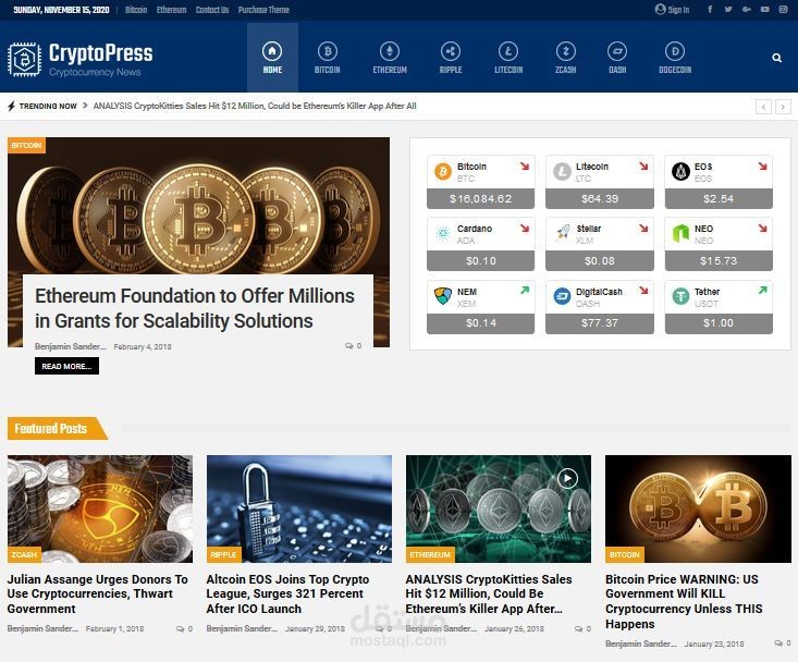 موقع بيتكوين أخباري - عملات الرقمية - نشر الذاتي والتلقائي بدون تدخل صاحب الموقع