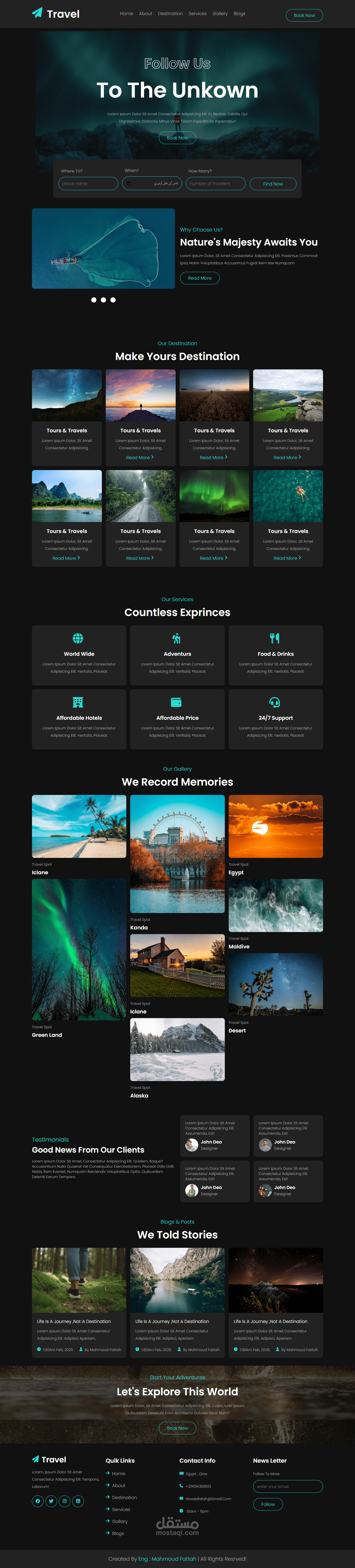 ExploreEase - Travel Agency Website
