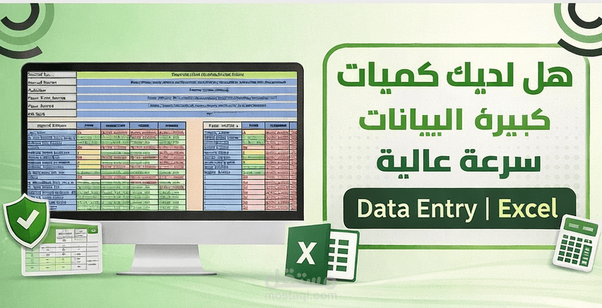 إدخال وتنظيم البيانات على Excel باحترافية وسرعة عالية