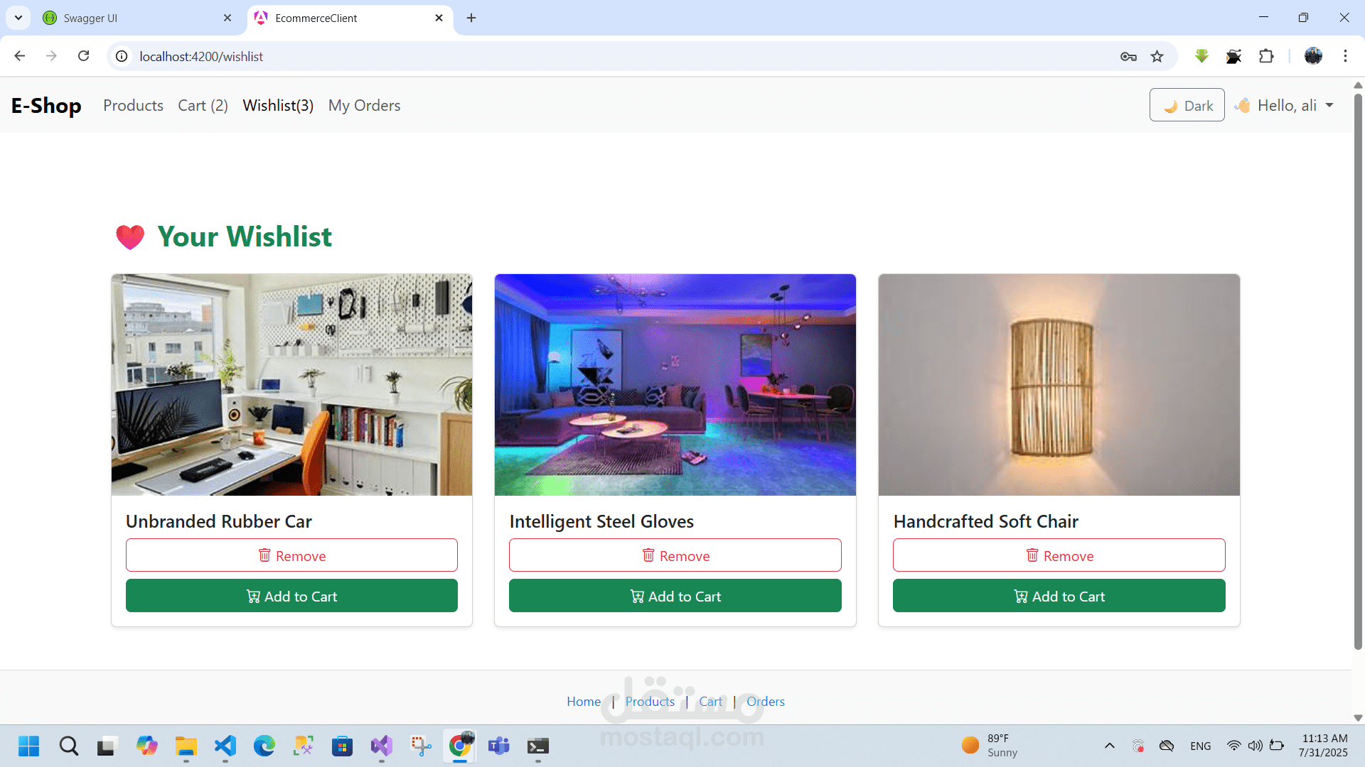 -Ecommerce System - web application built using ASP.NET Core for the backend and Angular for the frontend