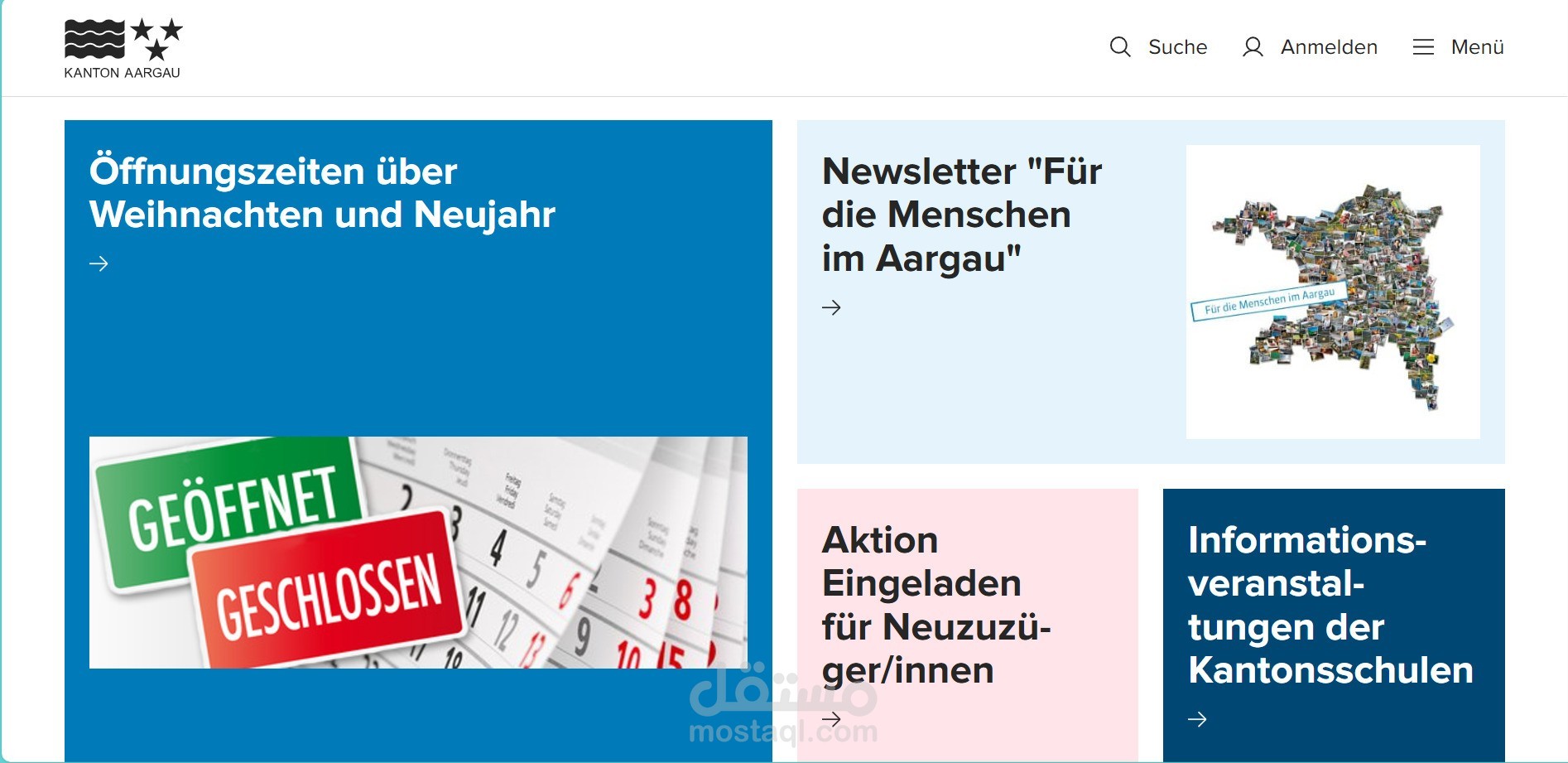 Kanton Aargau website