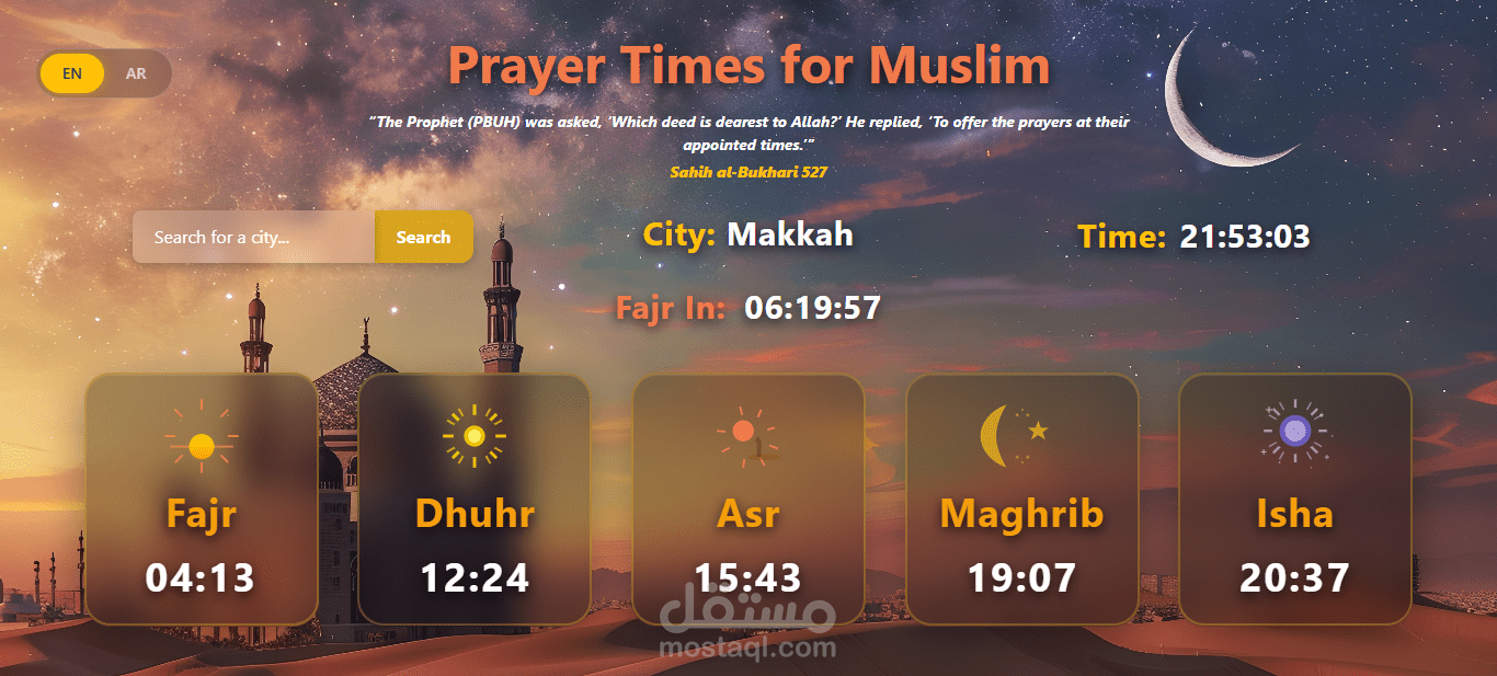 مواقيت صلوات المسلم