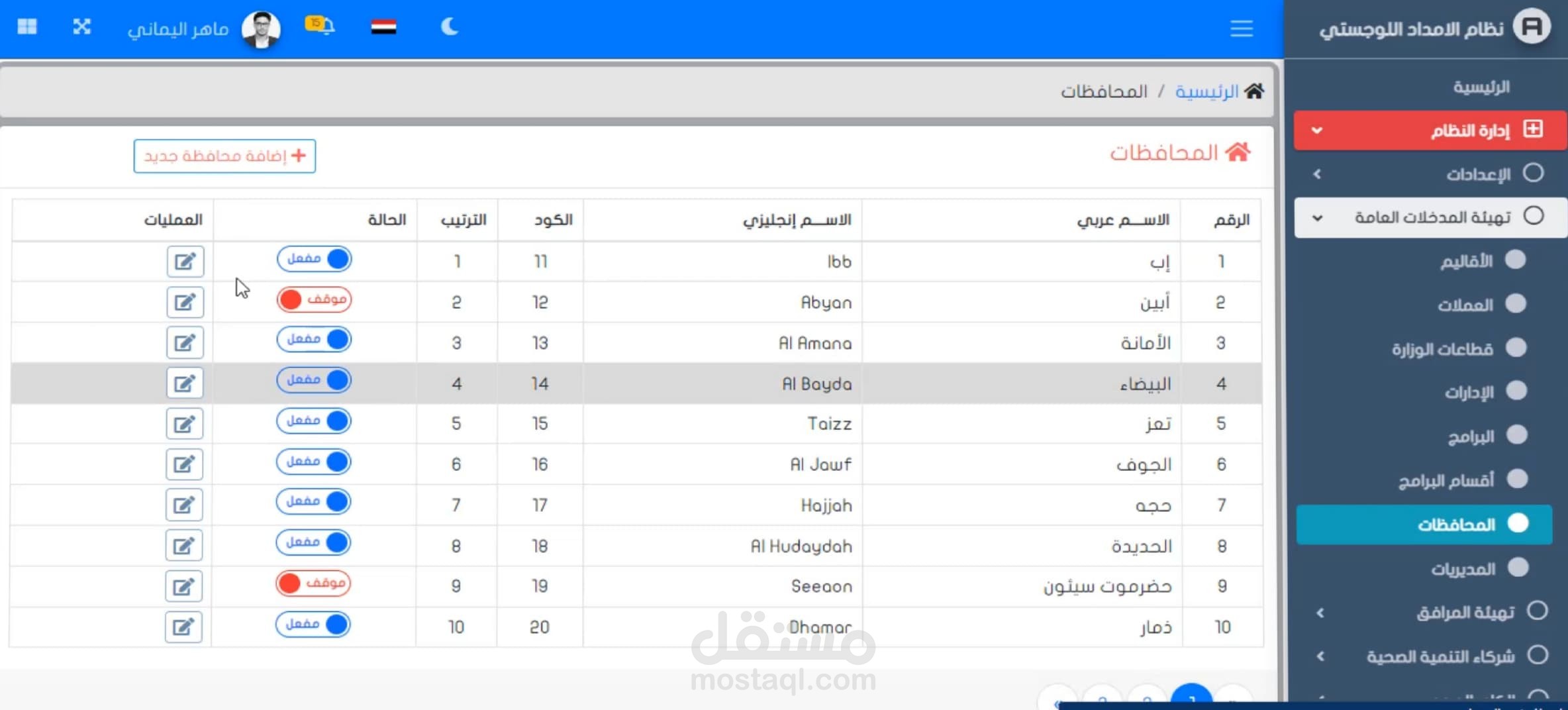 نظام معلومات إدارة اللوجستيات الوطني (LMIS) بوزارة الصحة والسكان اليمنية