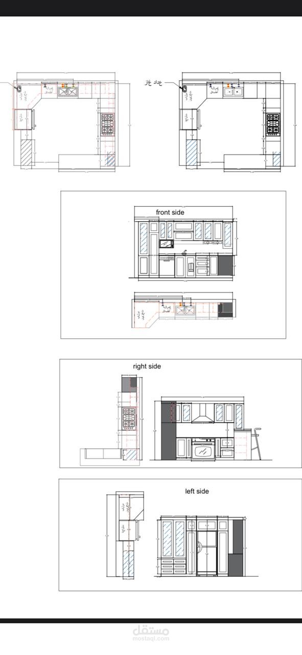 تصميم مطبخ علي اوتوكاد