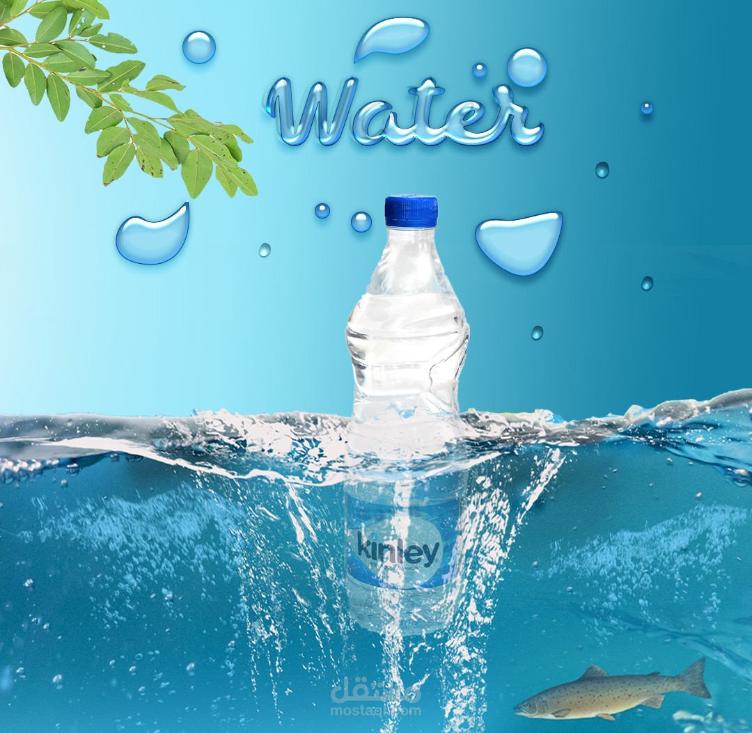 تصميم اعلان ابداعي لمياه معدنية  water creative Ad Design