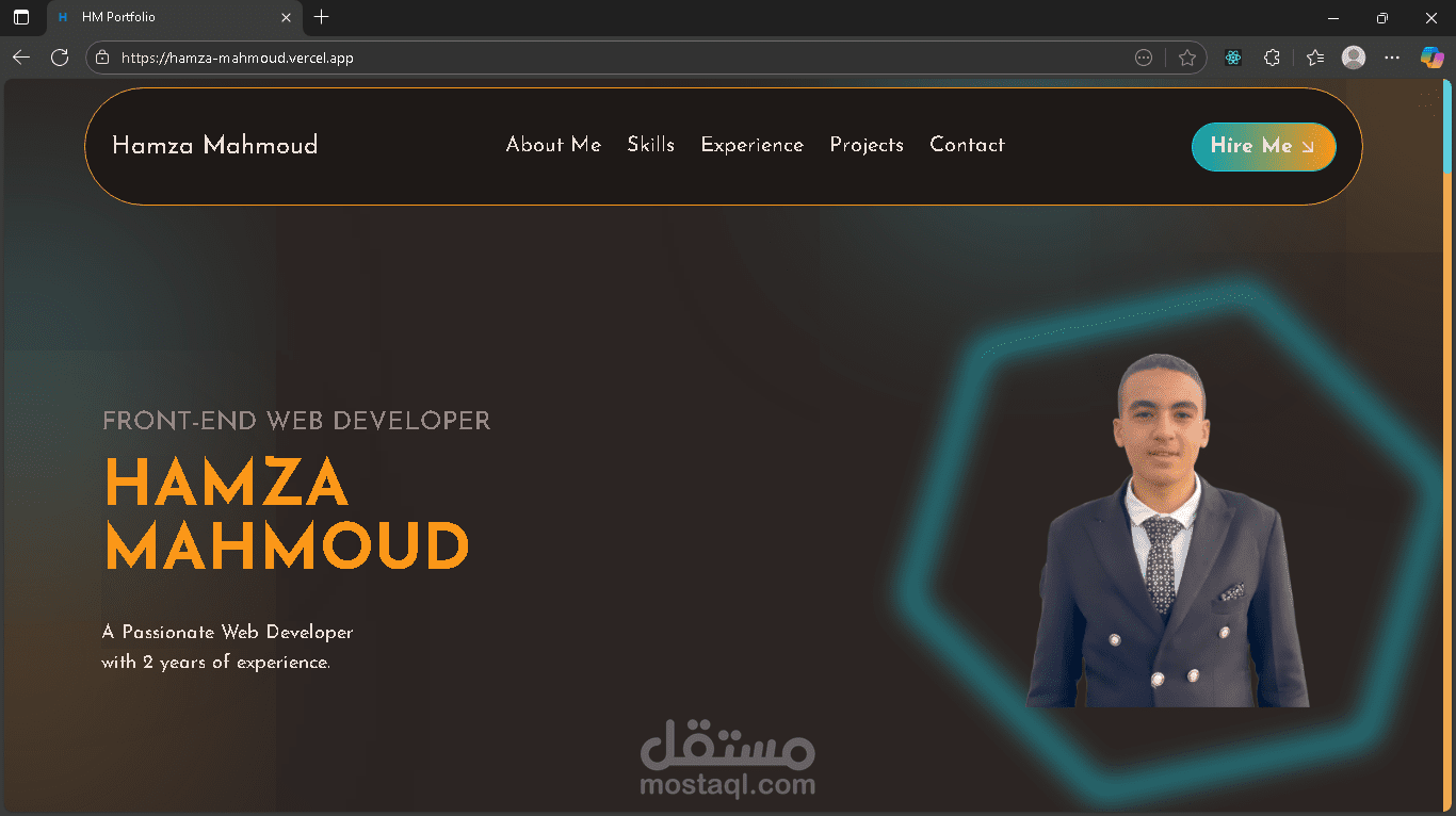 HM Portfolio – بورتفوليو احترافي مبني بـ React وTailwind