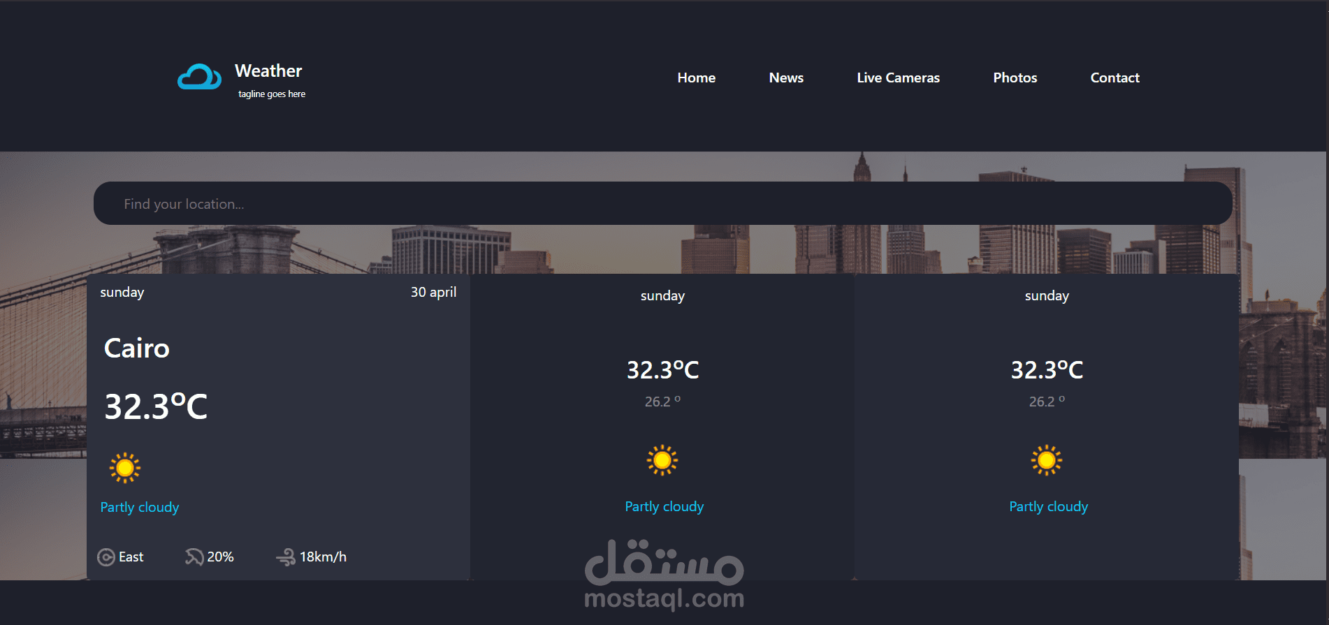 موقع لعرض طقس اليوم
