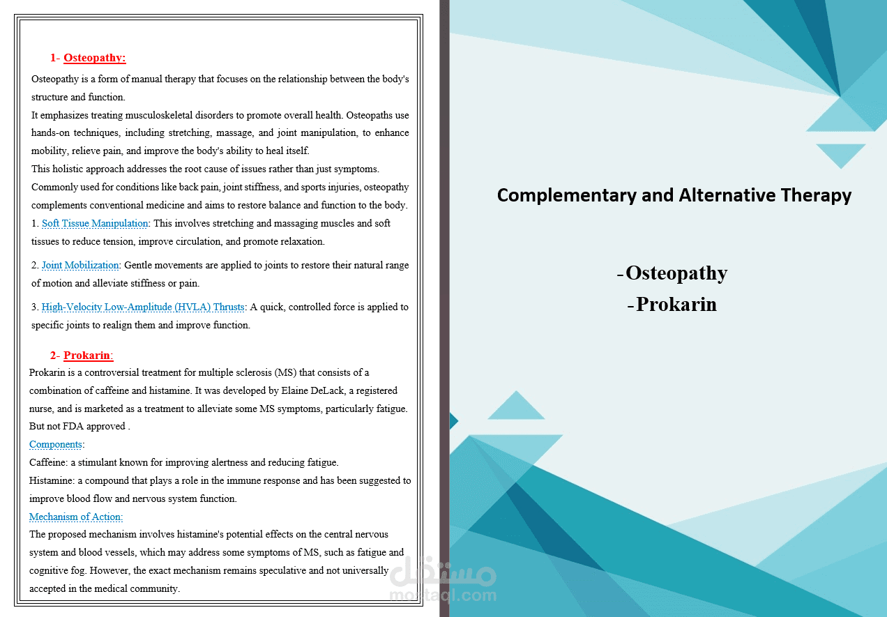 Complementary and Alternative Therapy