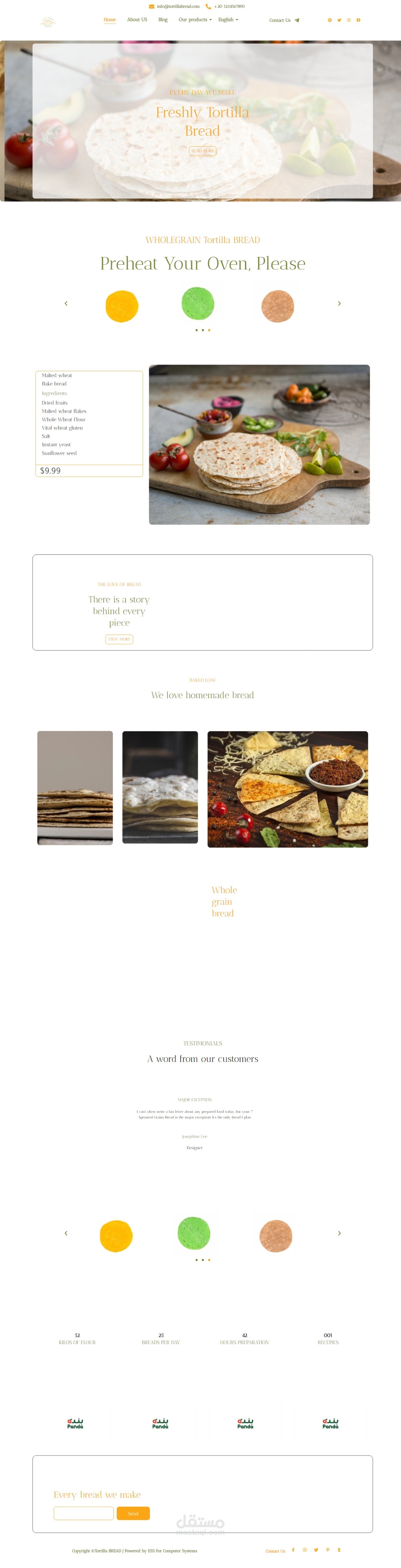 موقع الكتروني لعرض خبز التورتلا