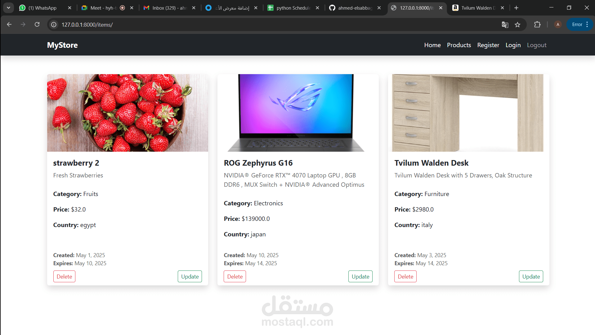 backend web app using django