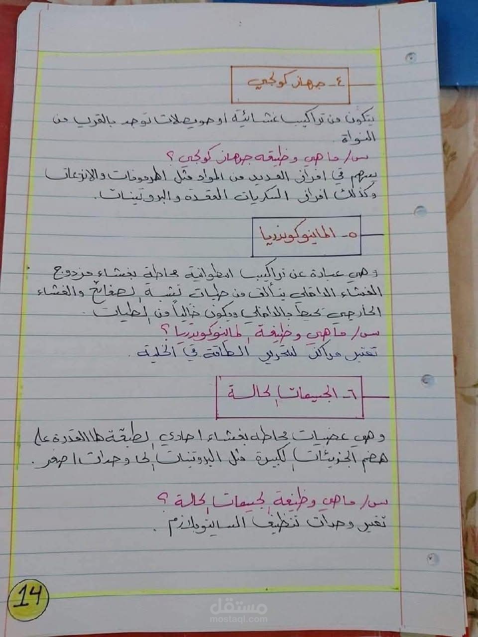 شرح مبسط لجزء من ماده الأحياء