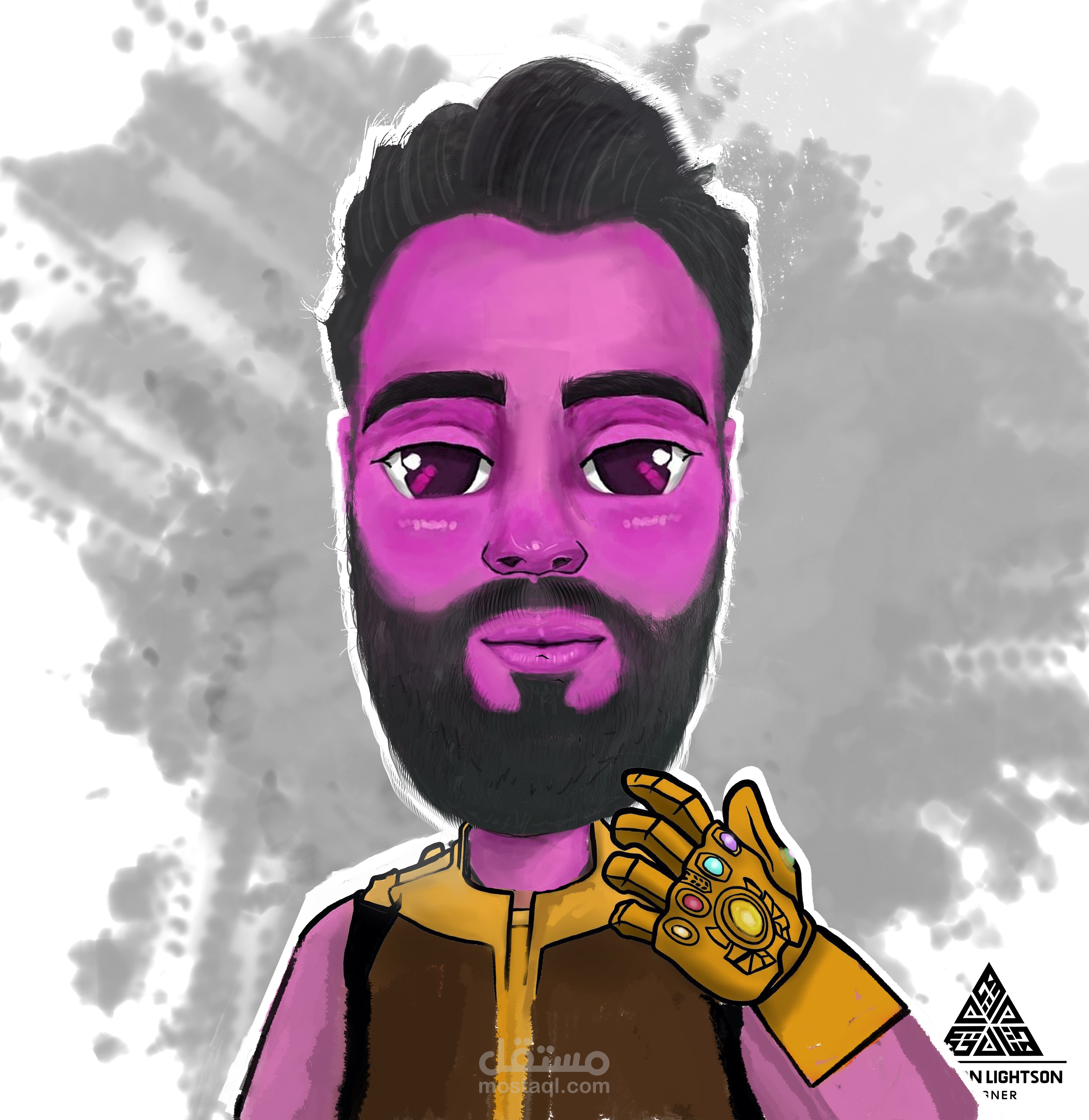 رسم وتحريك كرتوني بشخصية ثانوس