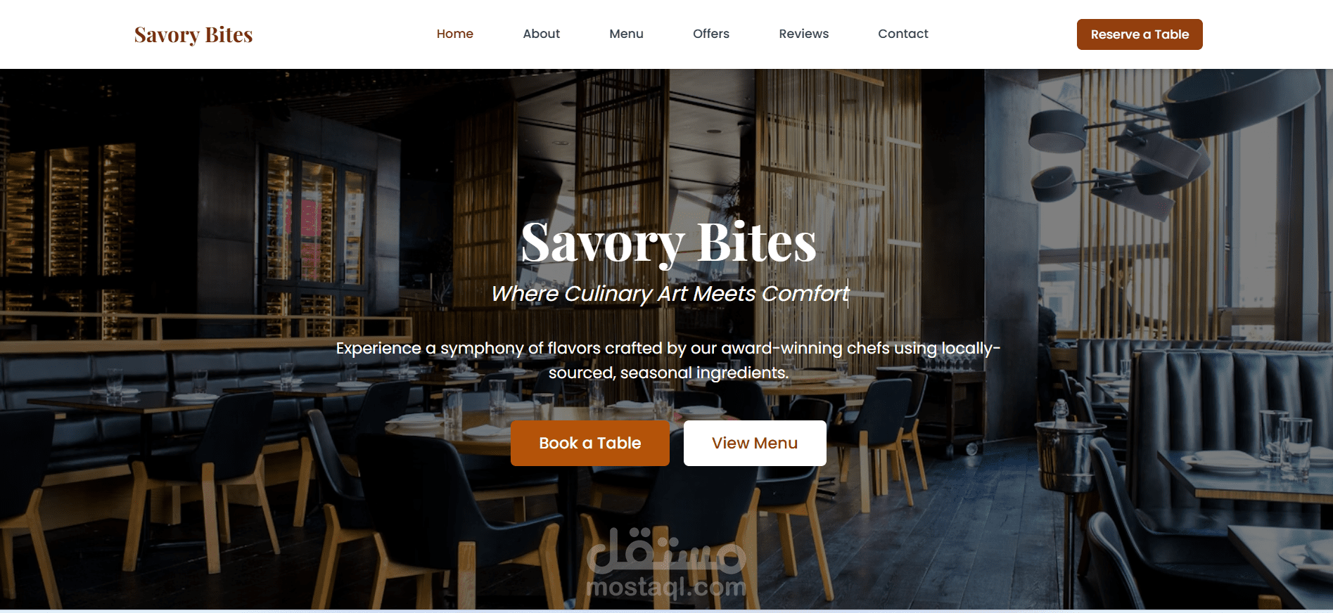 restaurant-landing-pageصفحه هبوط لمطعمك