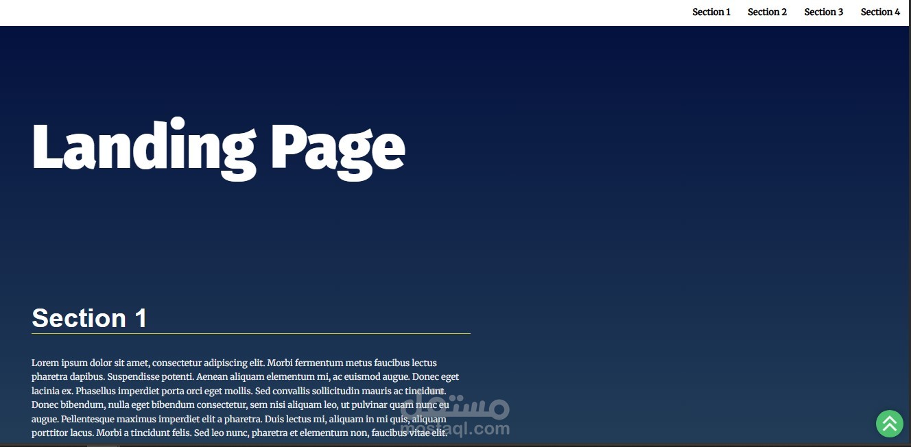 صفحة هبوط باستخدام html , css , JavaScript