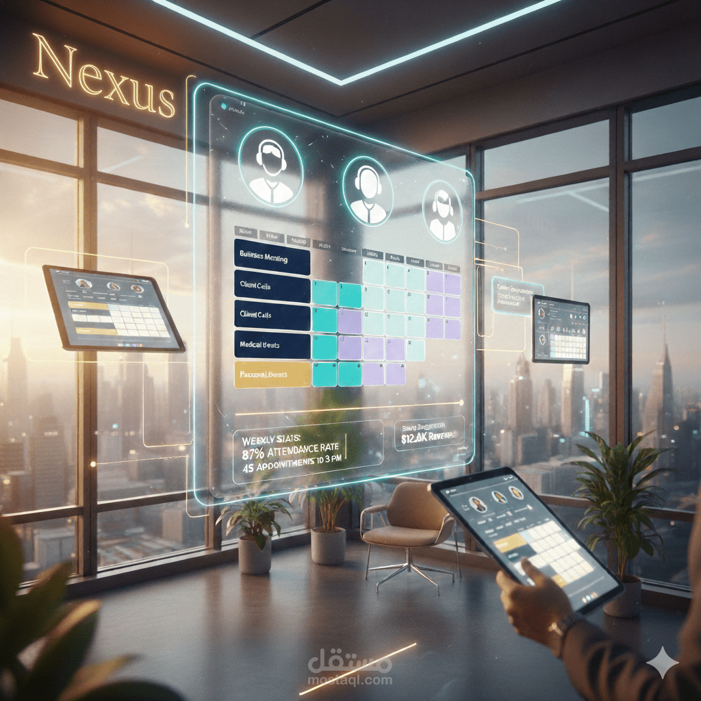 Nexus | نظام ذكي متكامل لإدارة المواعيد والعملاء (SaaS)