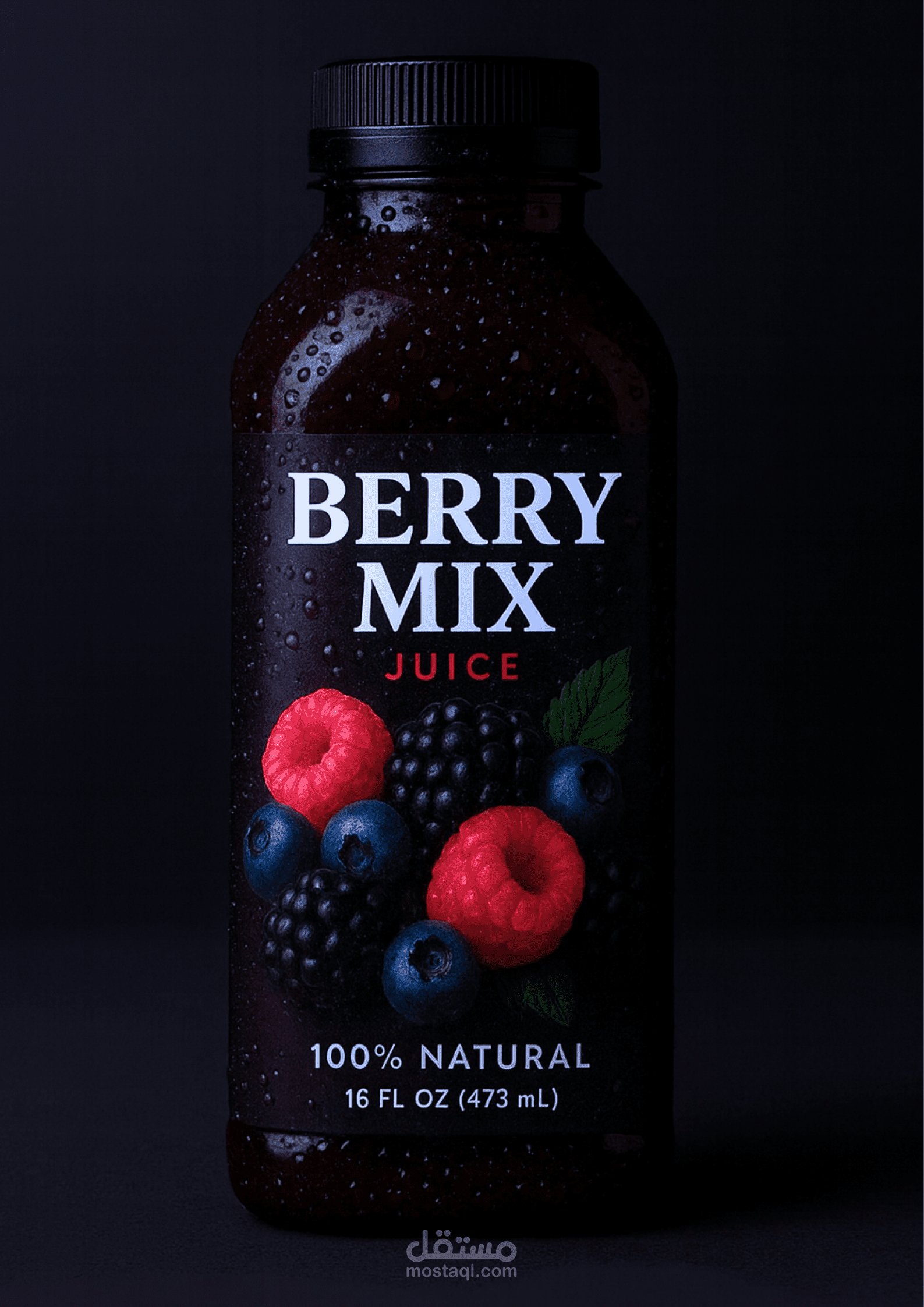 تصميم ملصق عصير (Berry Mix)