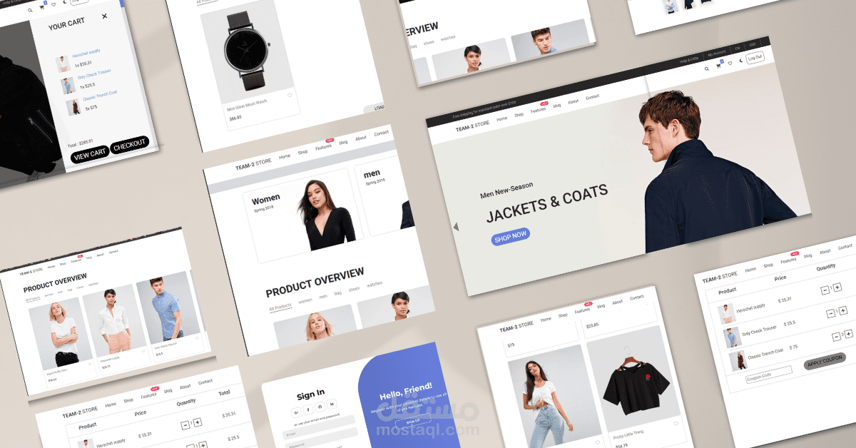 E-commerce لبيع الملابس والأحذية – متجر إلكتروني متكامل