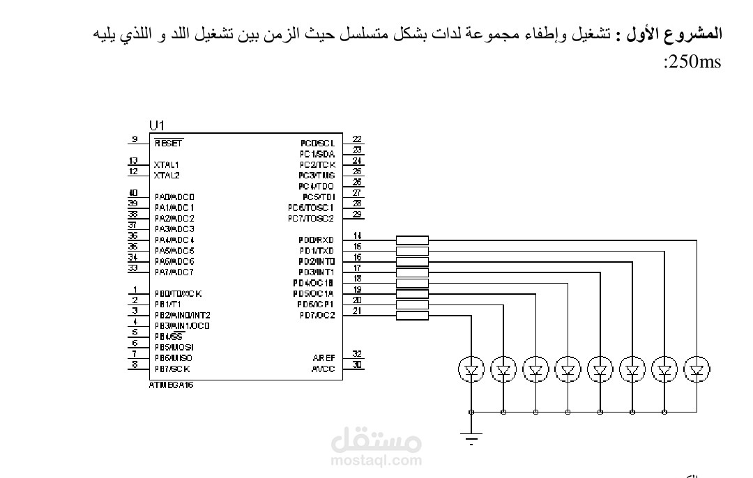تشغيل LEDs