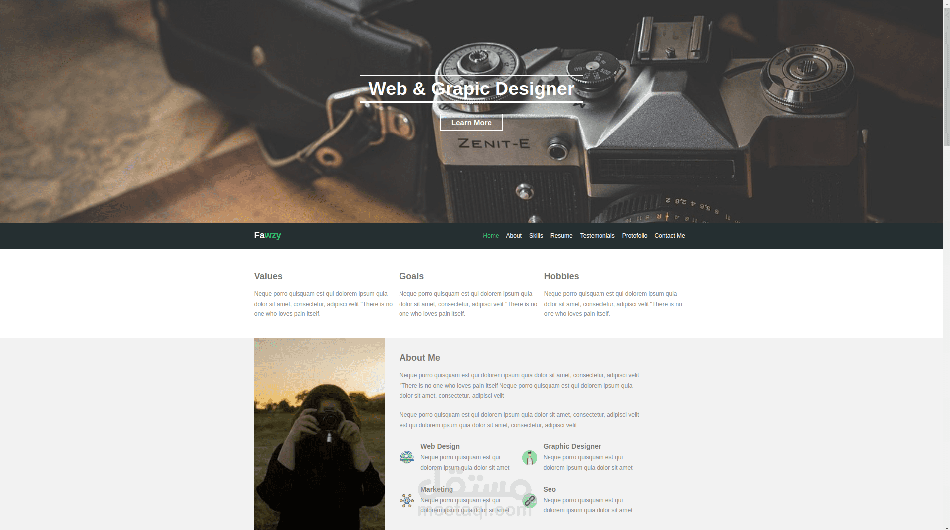 web site for graphic designer
