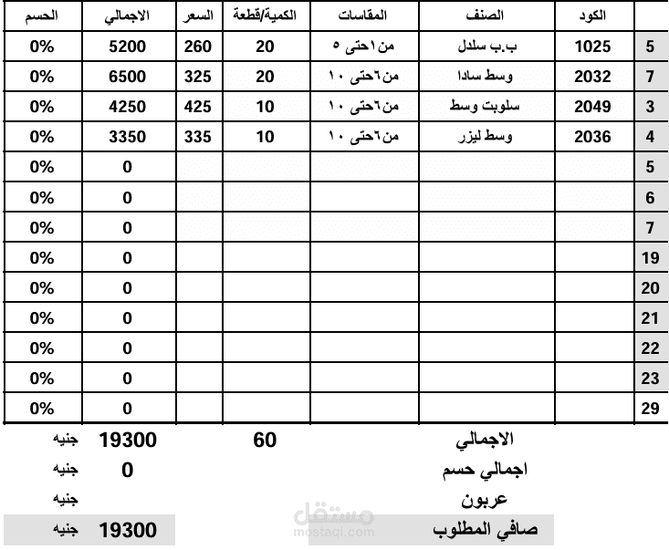 فاتورة مبيع