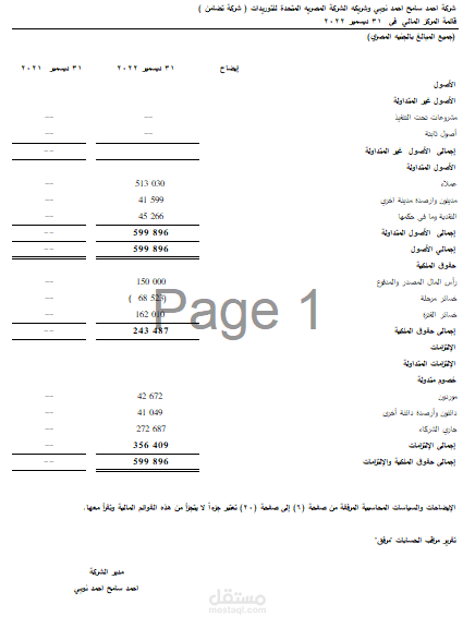 قوائم مالية لشركات