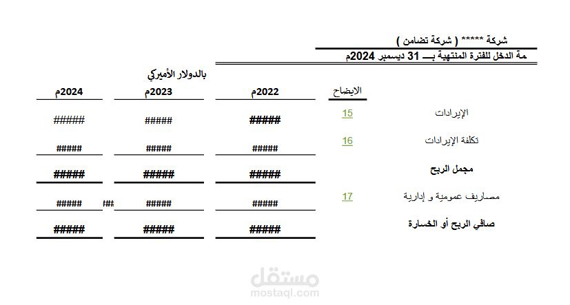 قائمة الدخل