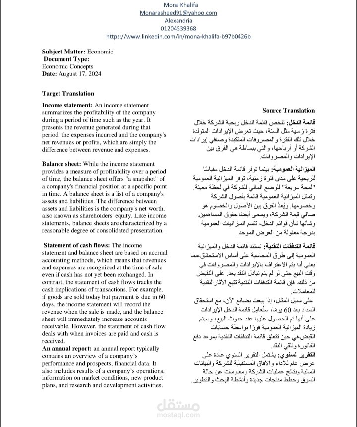 ترجمة إقتصادية