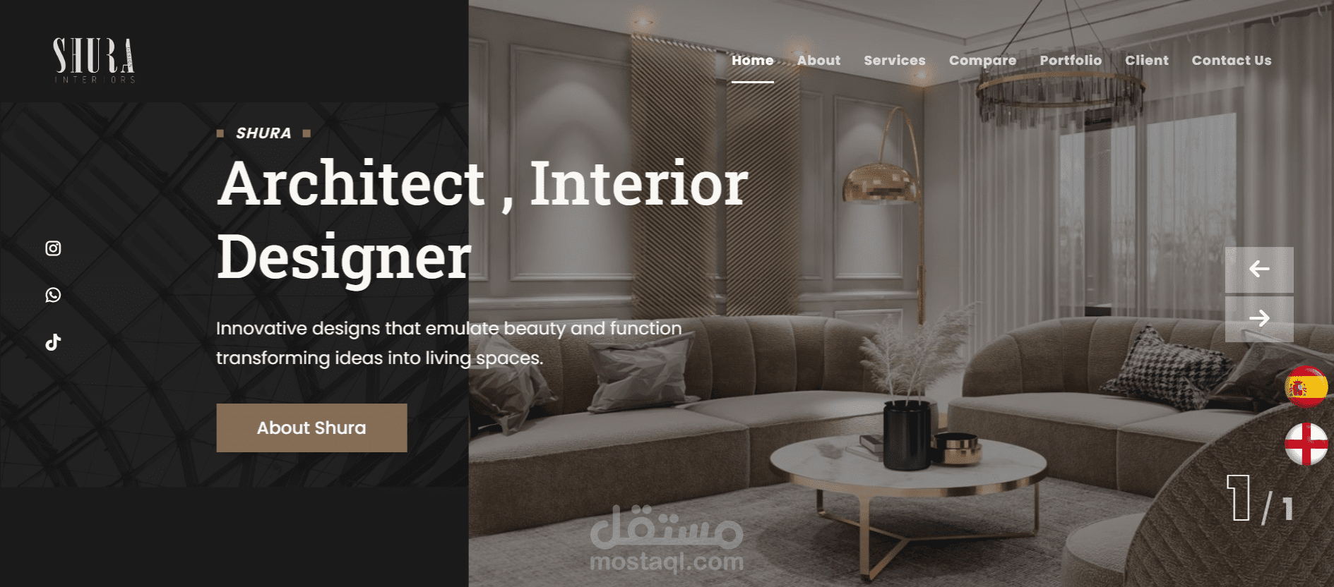 Position for an interior designer in a Spanish company