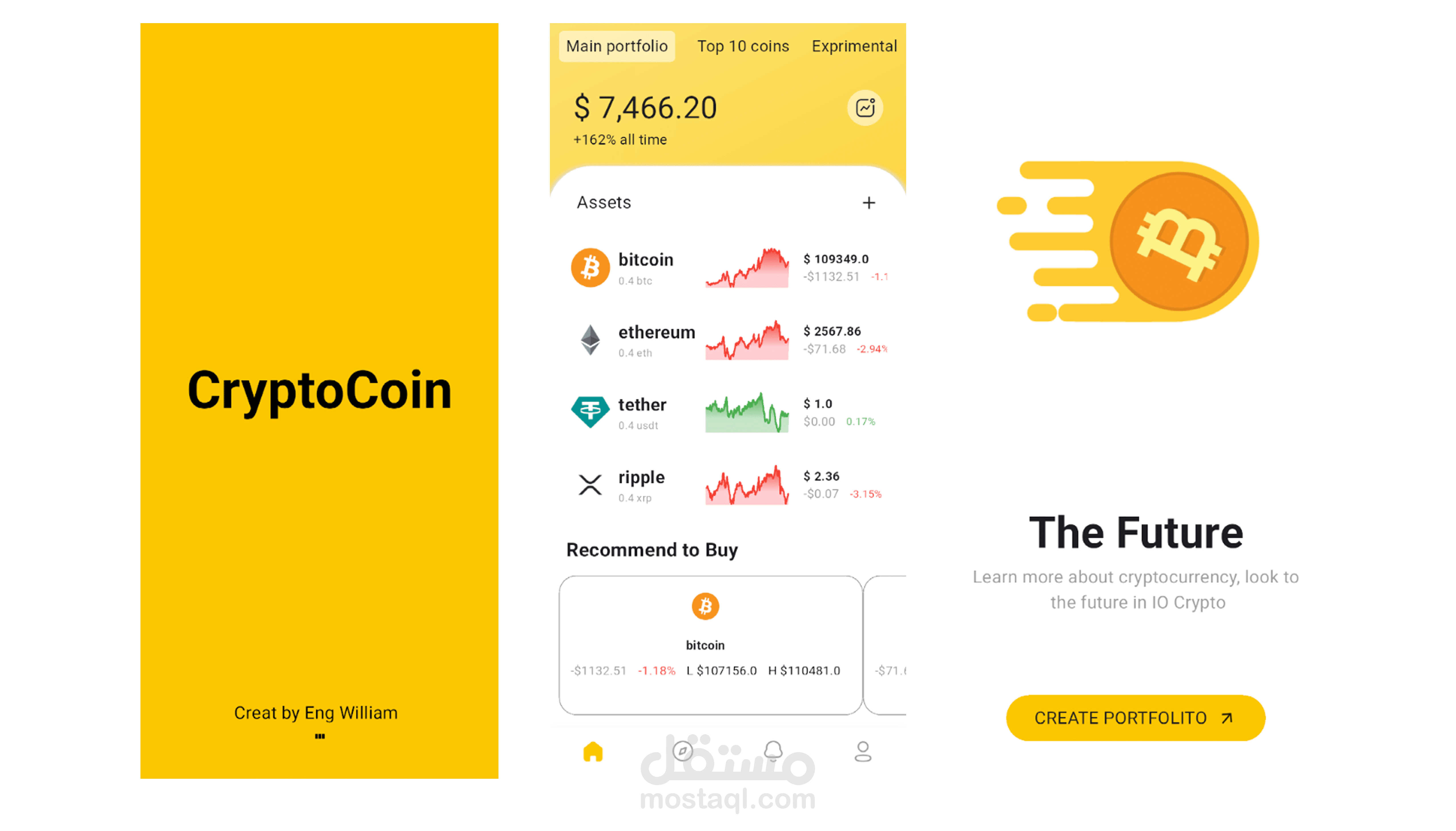 تطبيق موبايل لتداول العملات الرقمية