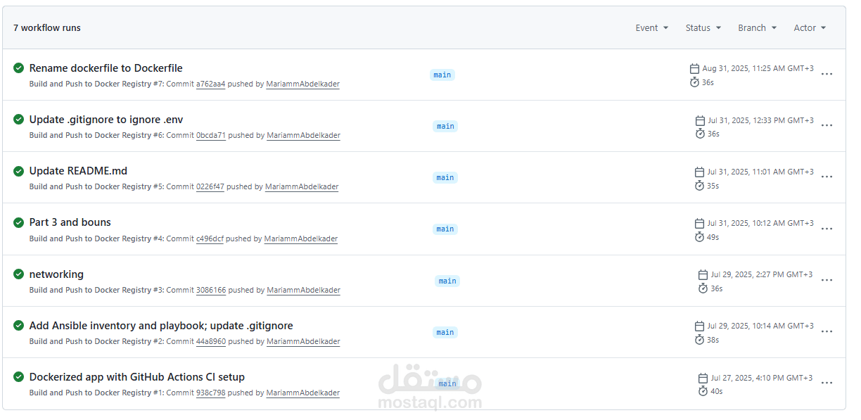 نظام نشر مؤتمت وشامل باستخدام Docker وAnsible وCI/CD (Node.js Application)