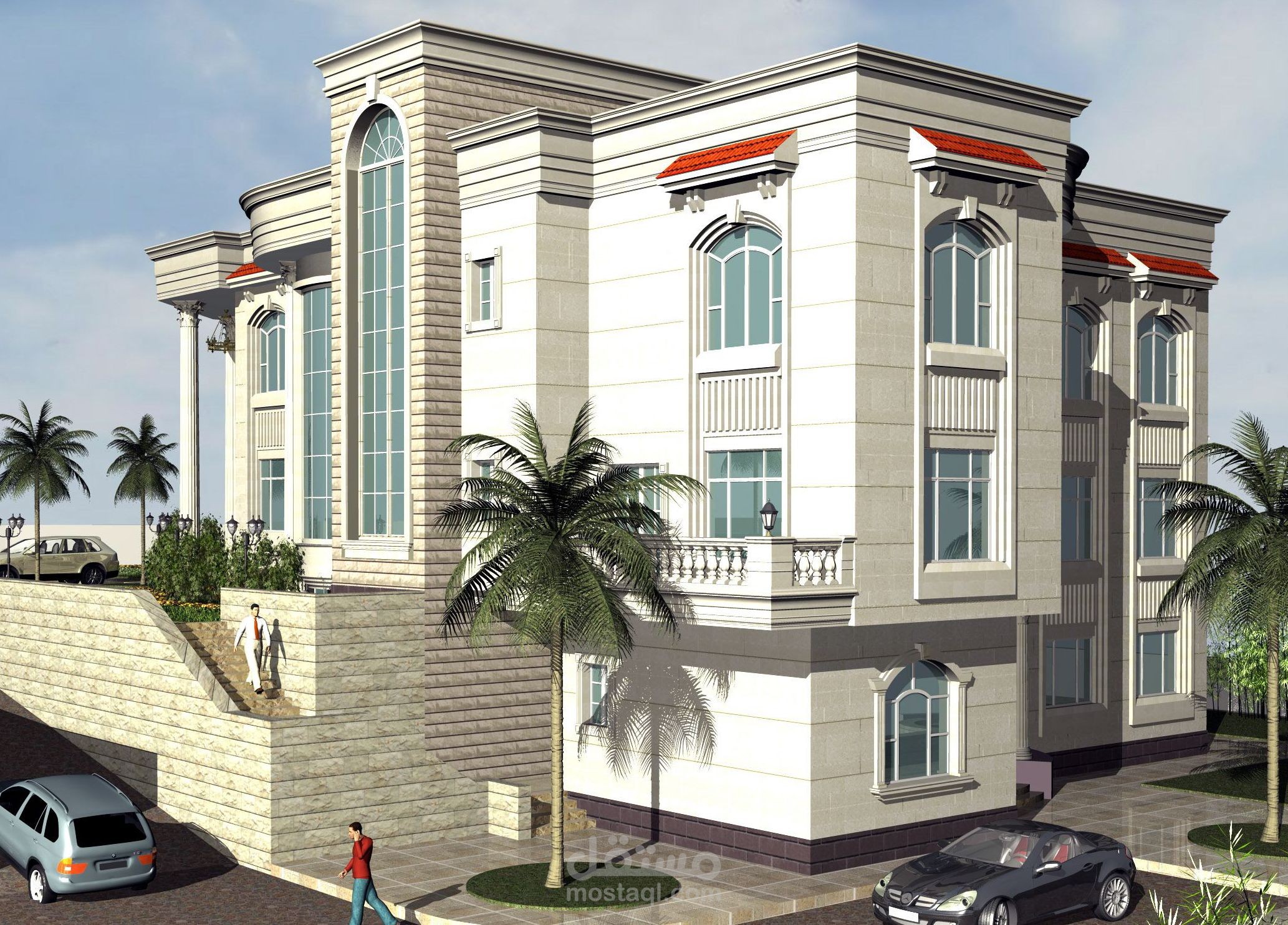 تصميم معماري لفلة سكنية دورين – مساحة 400 م² باستخدام AutoCAD