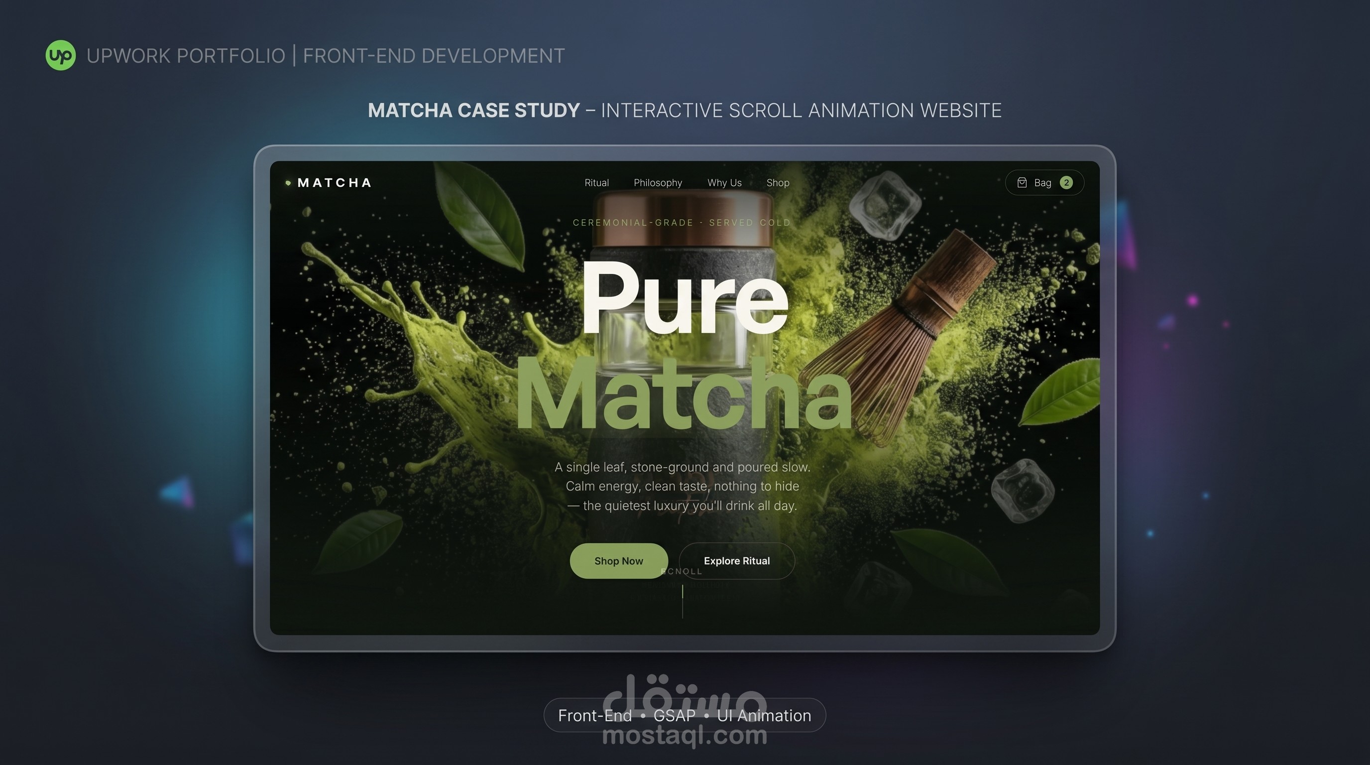 MATCHA – Interactive Scroll Animation Landing Page