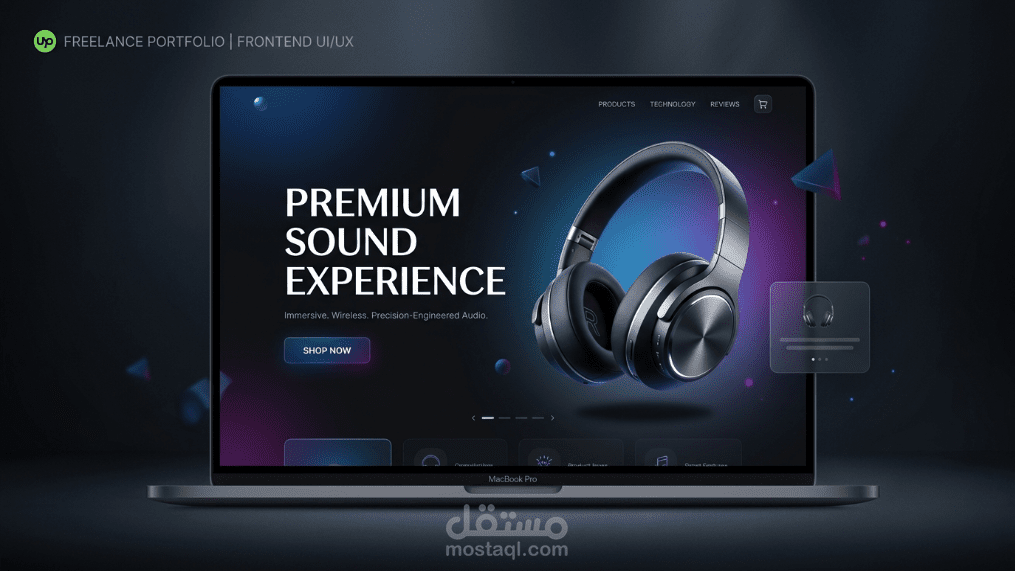 Premium Cinematic Headphone Ecommerce Website with Scroll Animation & Cart Experience