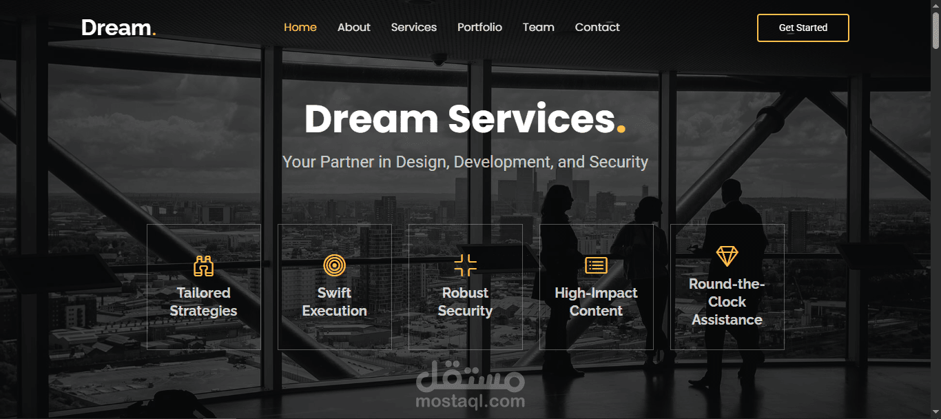 Dream Services Website – موقع خدمات احترافي