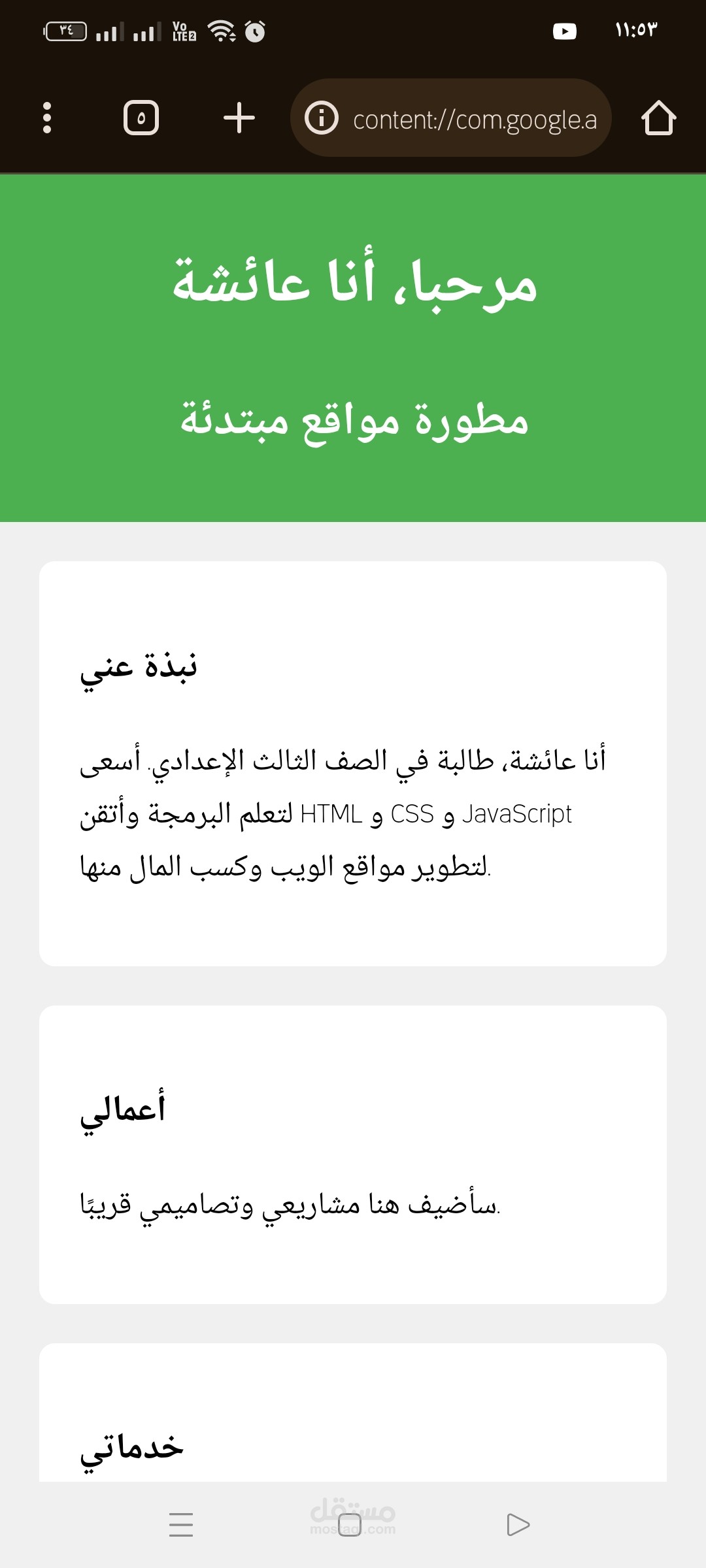 صفحه HTML احترافية