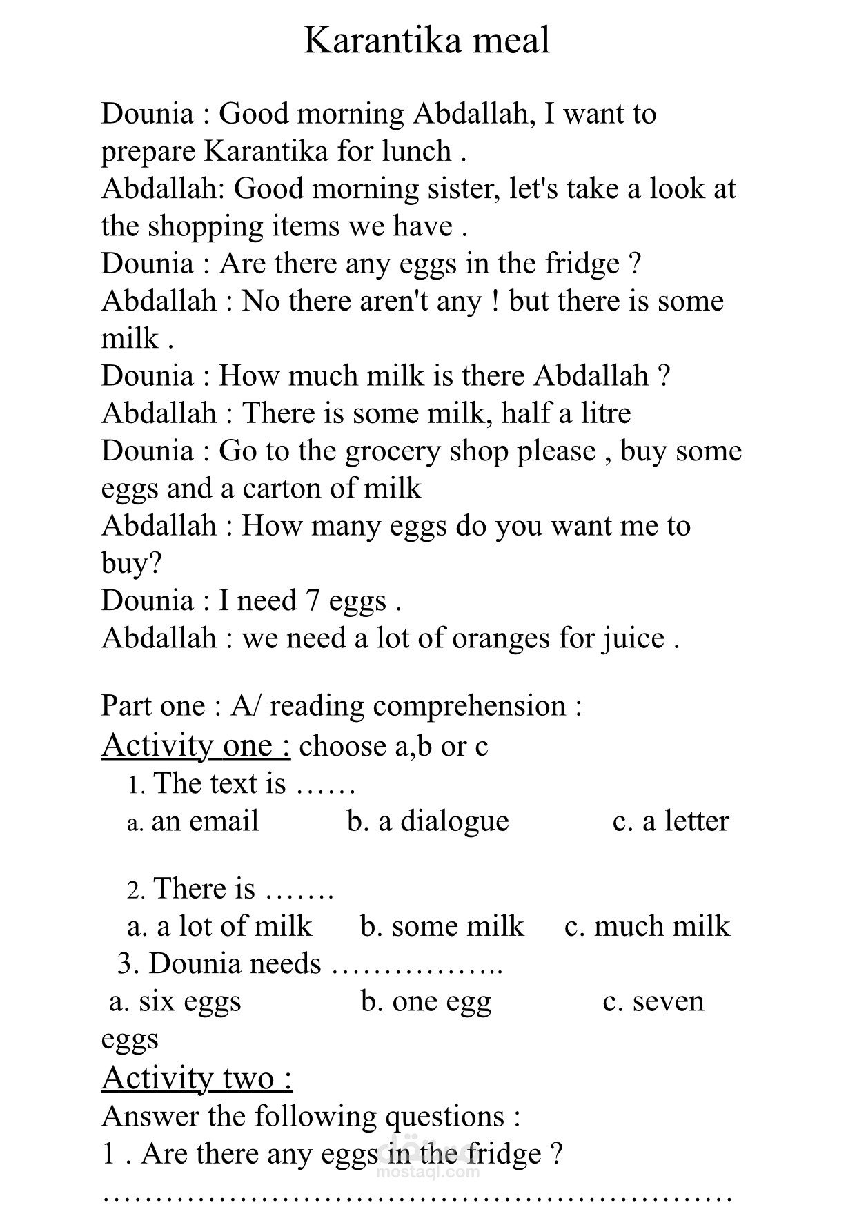 تعلم قواعد اللغة الانجليزية عن طريق نص