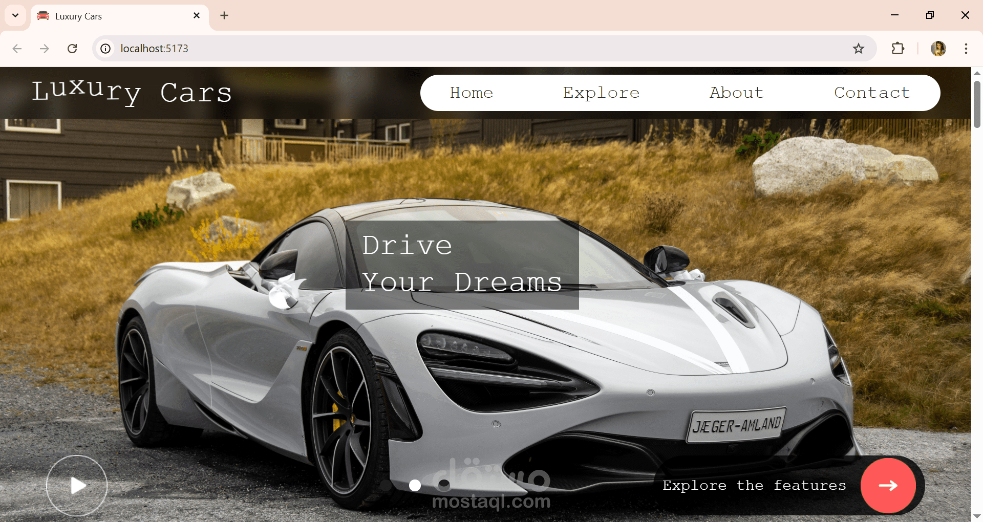 صفحة هبوط جذابة واحترافية باستخدام React JS