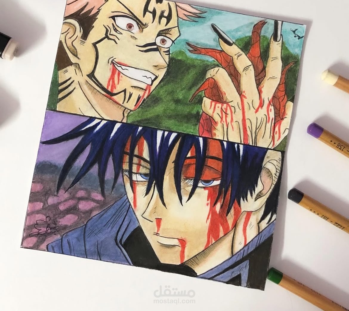بعض من رسوماتي الورقية للانمي