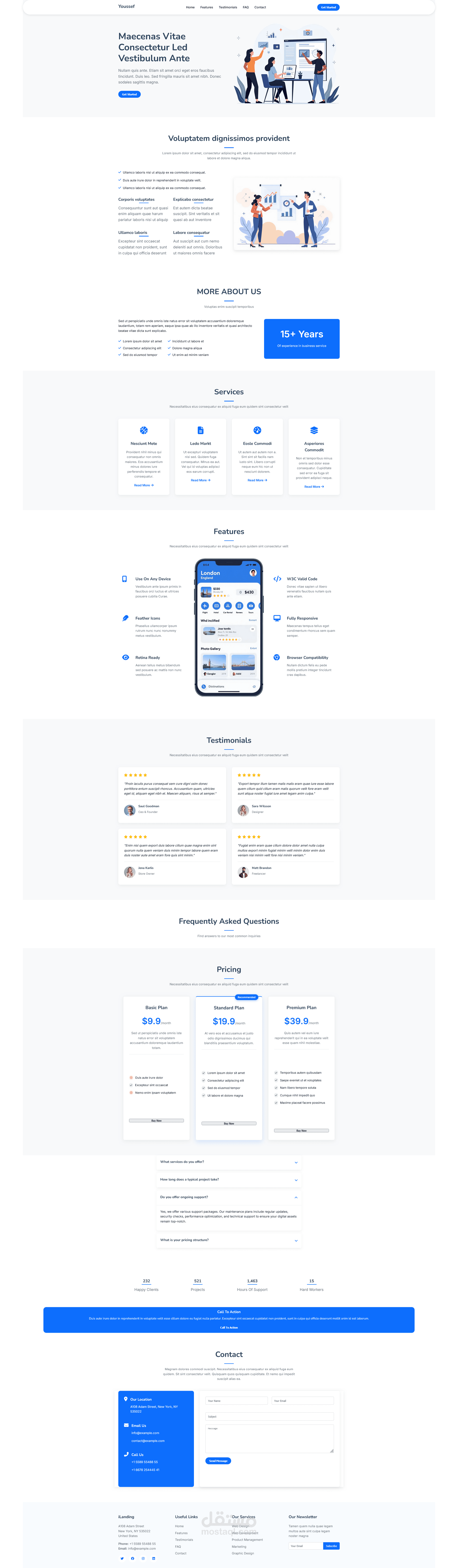صفحة هبوط لموقع ويب ديناميكيه