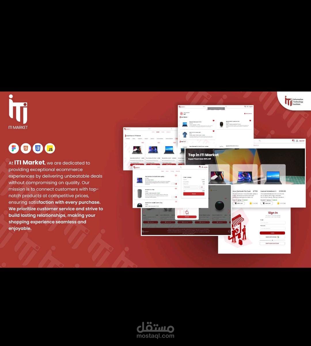 تصميم وتطوير موقع تجارة إلكترونية مع قسم للمنتجات والعربة باستخدام تقنيات الويب الأساسية