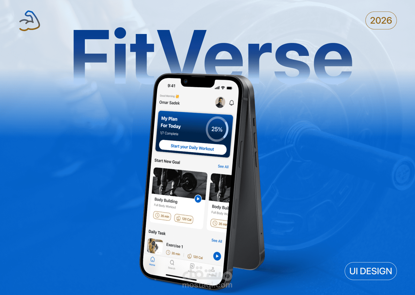 Fitverse – تصميم UX/UI لتطبيق رياضي