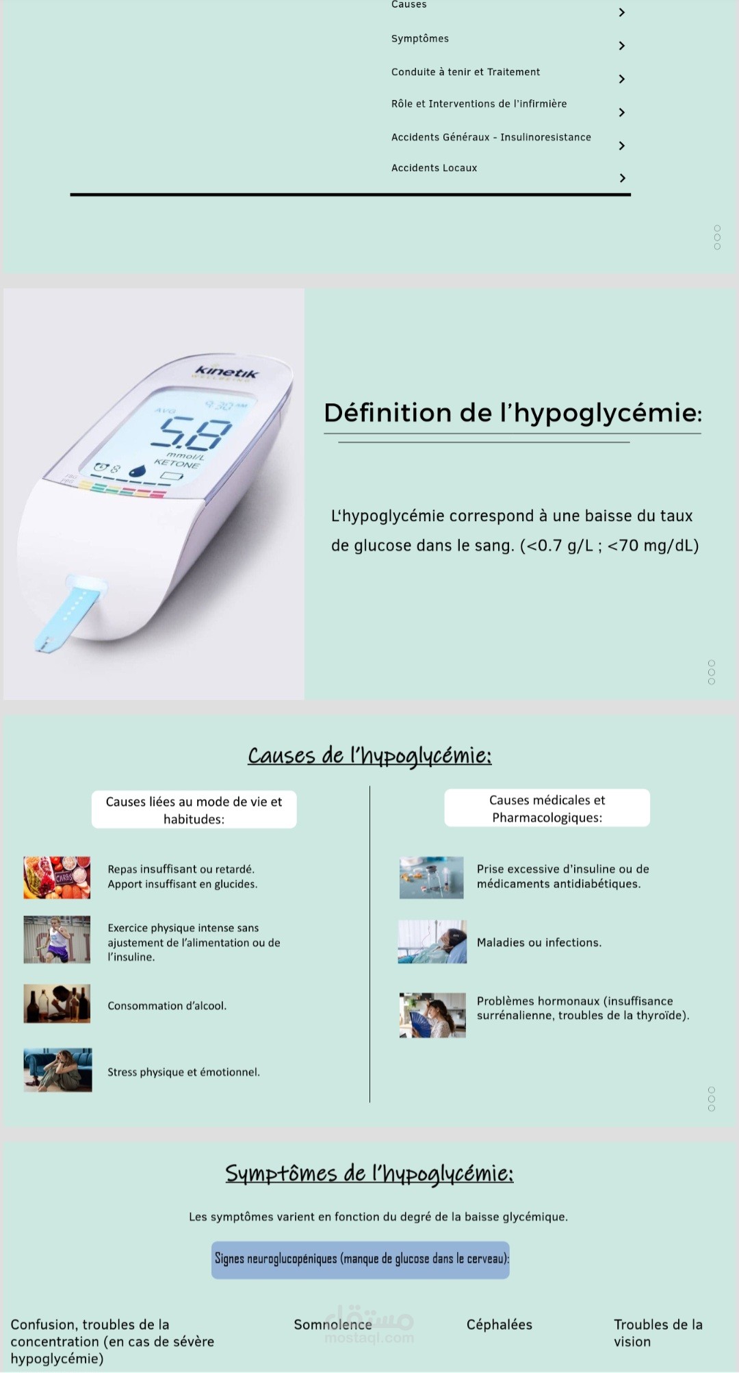 Few slides of my project about hypoglycemia