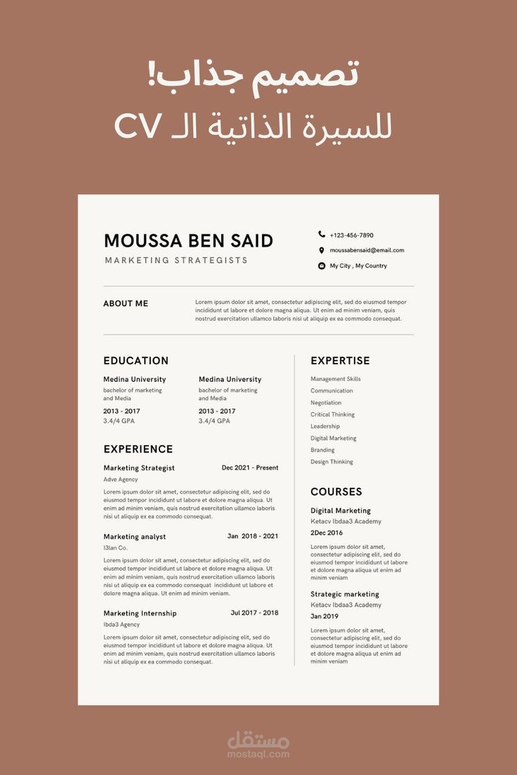 كتابة سيرة ذاتية CV احترافية