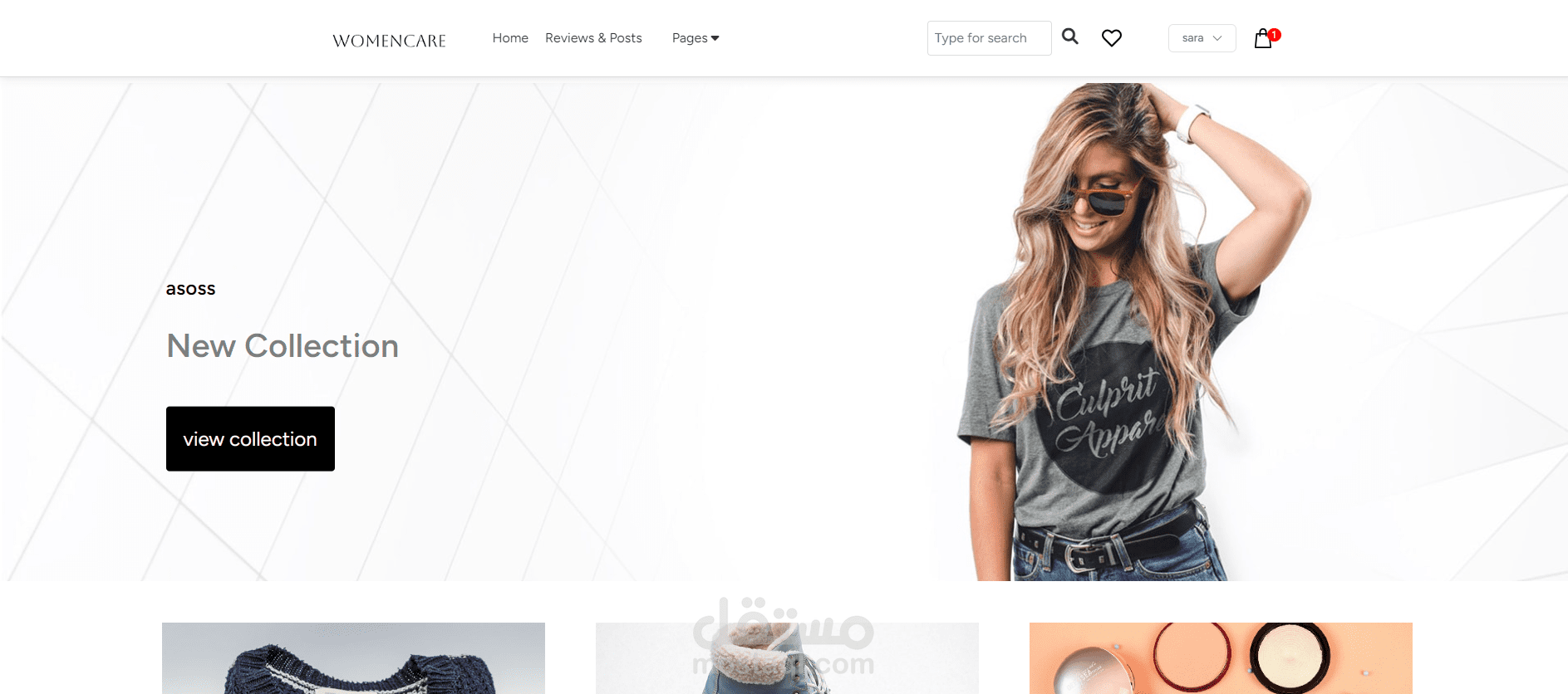 Women Care Website For products
