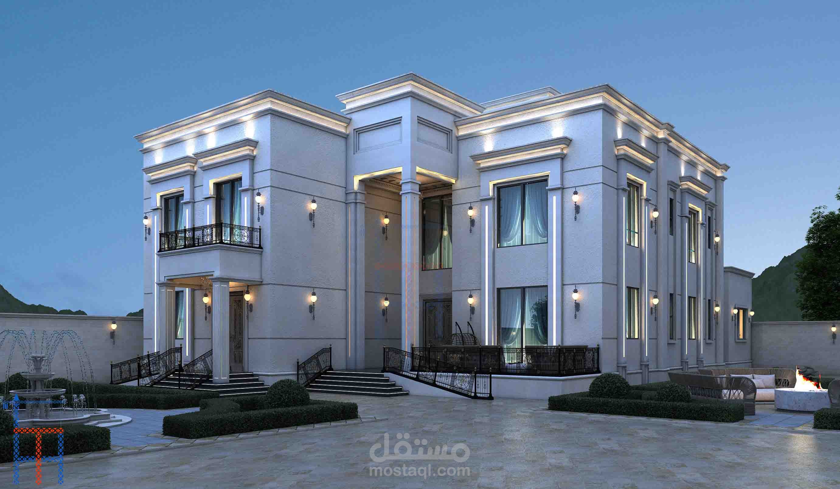 فيلا سكنية على طراز نيو كلاسيك