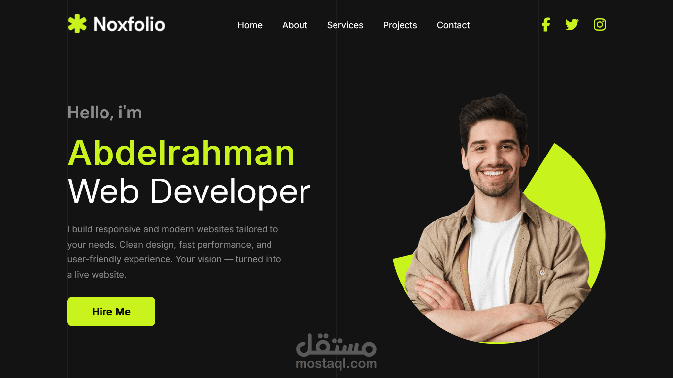 Landing page website