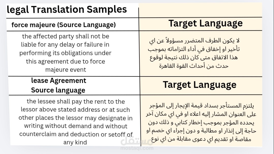 ترجمة عقود