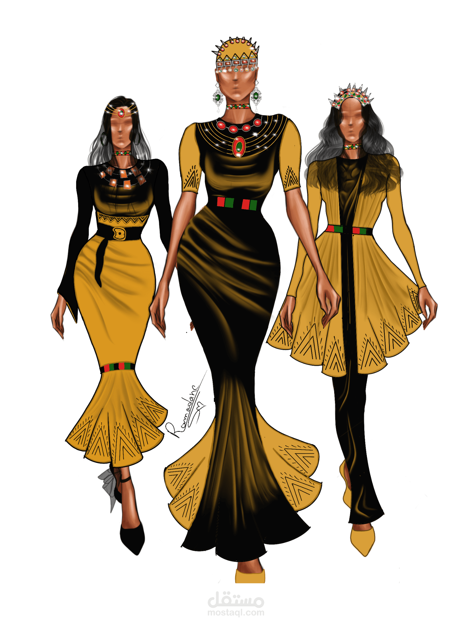 تازناخت الأمازيغية – مجموعة أزياء نسائية مستوحاة من زرابي تازناخت وحلي الأمازيغيات