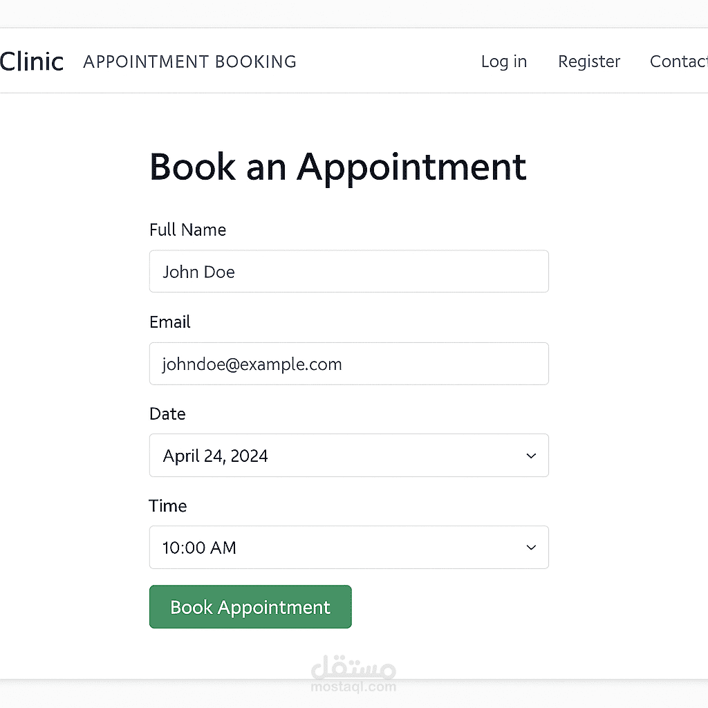 نظام حجز مواعيد احترافي للأطباء أو العيادات (Booking System)